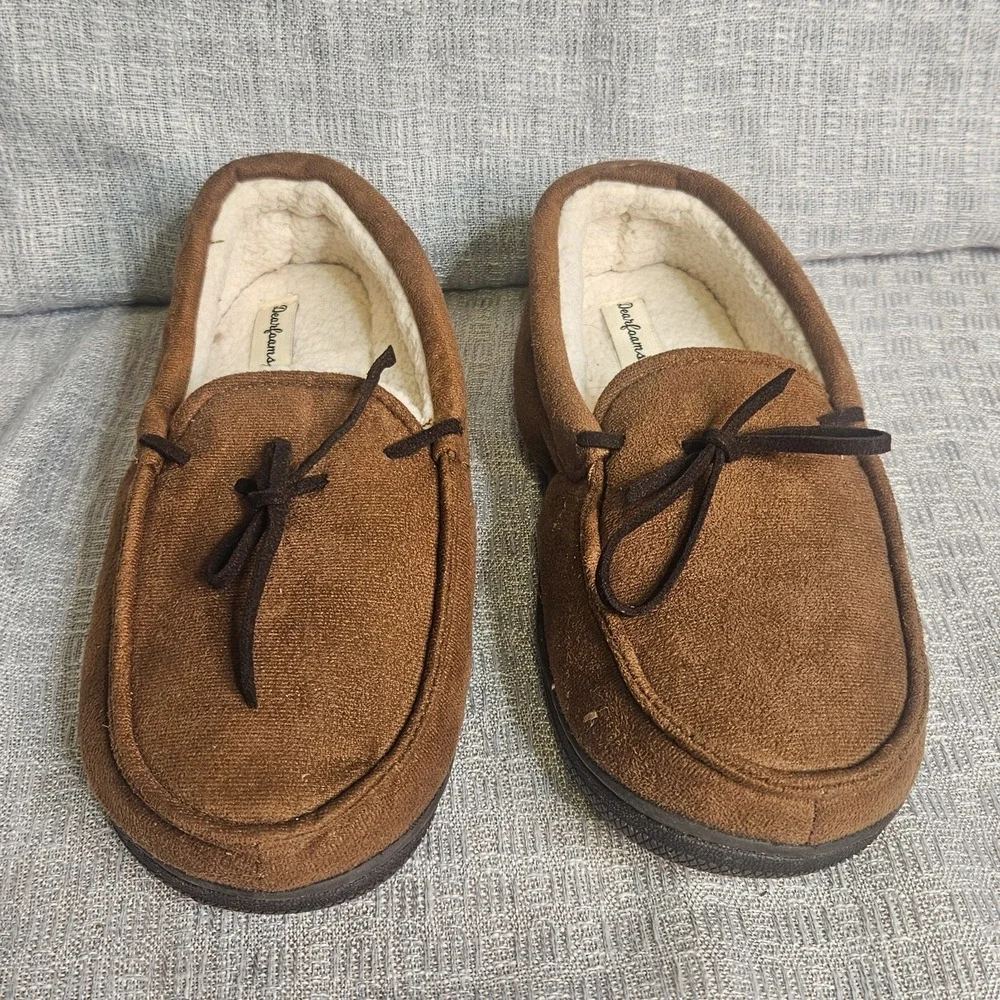 Dear Foams Children's Slippers  Size‎ 2/3  Brown 100% Polyester Faux Fur Slip On